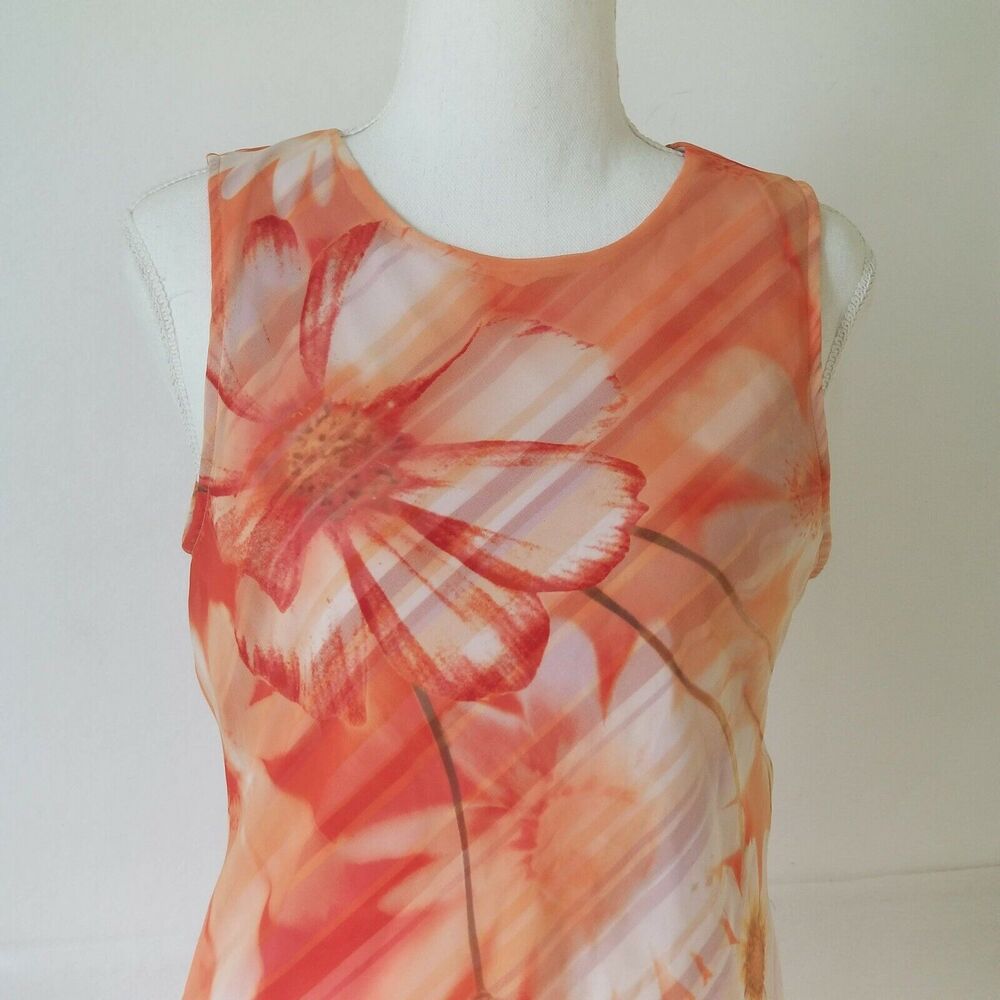 My Michelle Dress sleeveless, Floral coral  - Size 9/10 - Picture 3 of 5
